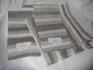 Ascot Four Hemstitched Linen Dinner Napkins by Sferra Walnut New 