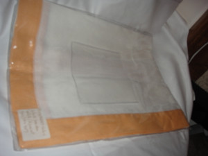 Sferra Filetto White Apricot  Color Block Linen Table Runner New 15 X 90 