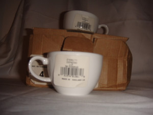 Wedgwood Eternity Bone White China Espresso Demitase Cups Set of 4 New in Box