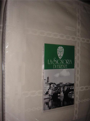 La Signoria Di  Firenze Tiffany Chain Jacquard Queen Duvet Cover Set  Ivory New Made In Italy