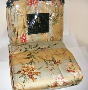  Ralph Lauren Highfields Pastel Large Floral Queen Duvet Cover Set 13P New