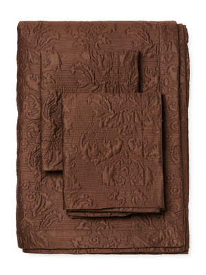 Sferra Harrison Chocolate 5PC Quilted Full Queen Coverlet Set 