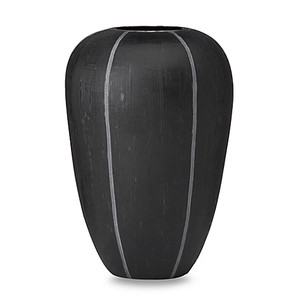 Donna Karan Lenox Artisan Glass Black Etched 10-Inch Vase