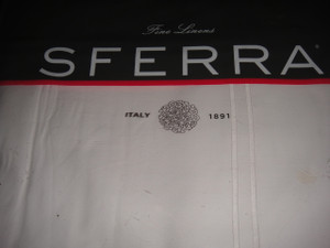 Sferra Grand Hotel Percale Queen Duvet Cover White White Embroidery New