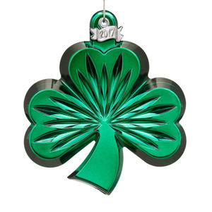 2017 Waterford Crystal Shamrock Christmas Ornament, Green
