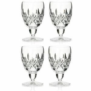 Waterford Crystal Ennis Set of Four Wedge & Diamond Cut Goblets 