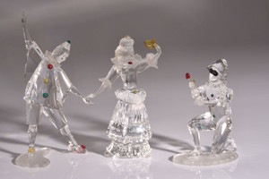 Swarovski Crystal SCS Members Annual  Trilogy Masquerade Columbine Harlequin Pierrot New