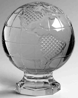 Waterford World Globe Crystal Paperweight 5.5" New