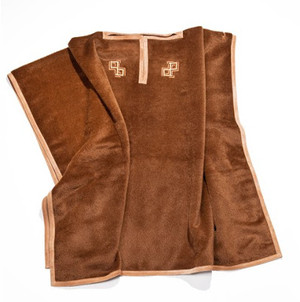 Pratesi  Cashmere Double P Poncho Cacao Leather Suede New