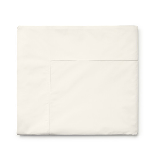 Sferra Isabella 500C Long Staple Cotton Crisp Percale Queen Flat Sheet Ivory 