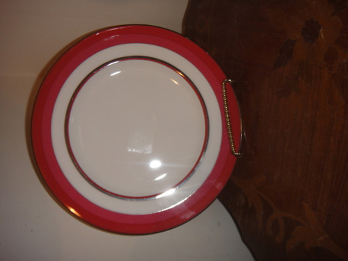 Kate Spade Library Lane Platinum  Coral 9 " Accent  Plate 