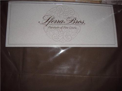 Sferra Celeste  4pc King Sheet  Cotton Percale Chestnut Brown New   