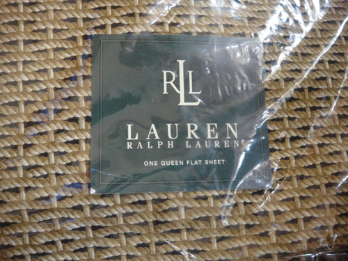 Ralph Lauren Charleston Wicker Beige Queen Flat Sheet