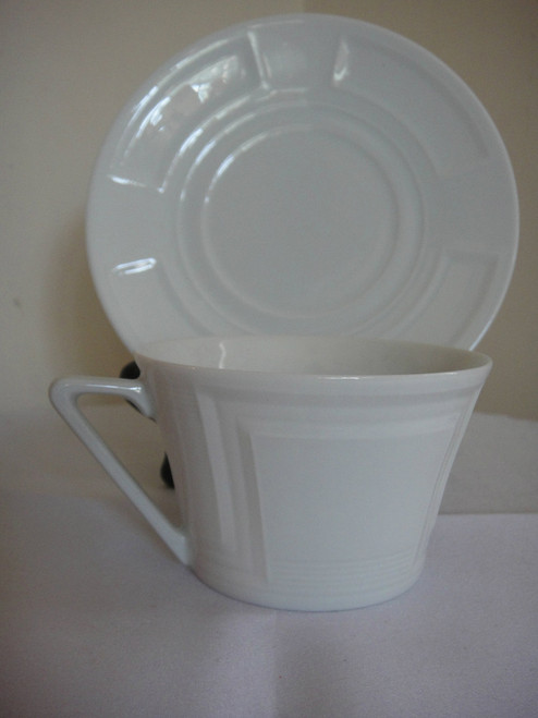 Philippe Deshoulieres Celtika White Cup & Saucer New 