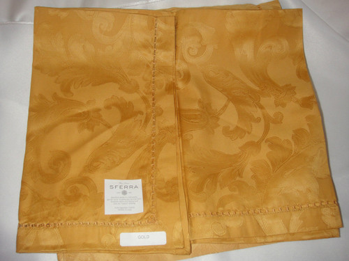 Acanthus 1111 Gold Set of 4 Table Napkins By Sferra New 