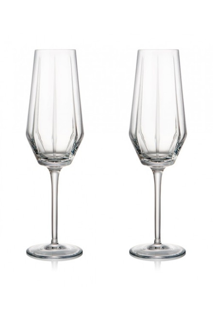 Rogaska Domenico Vacca Julie Champagne Flutes Set of 2