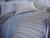 Ralph Lauren Villandry Cream w/ Blue & beige Stripe 6p King Duvet Cover Set New