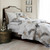 Sferra Tavia Full Queen Duvet Cover 6pc Set Charcoal Taupe New