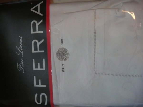 Sferra Giza 45- Jacquard Boudoir  Sham  White 100% Egyptian Cotton Sateen  New
