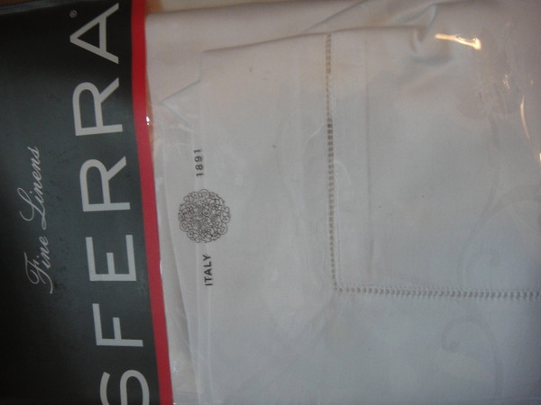 Sferra Giza 45- Jacquard Boudoir  Sham  White 100% Egyptian Cotton Sateen  New