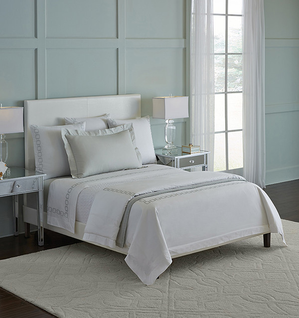 Sferra Vessa Continental Sham White Silversage New