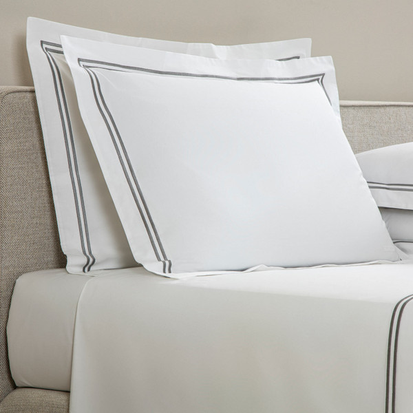 Frette Hotel Classic Crisp Cotton Percale  Duvet Cover White Grey