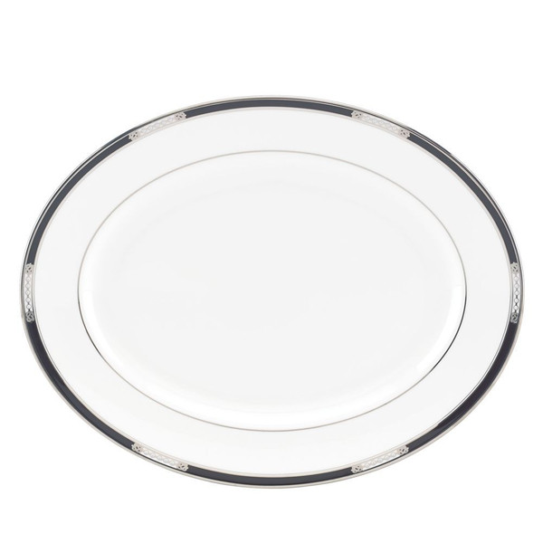 Lenox Hancock Platinum White Bone China 5pc Dinnerware Set