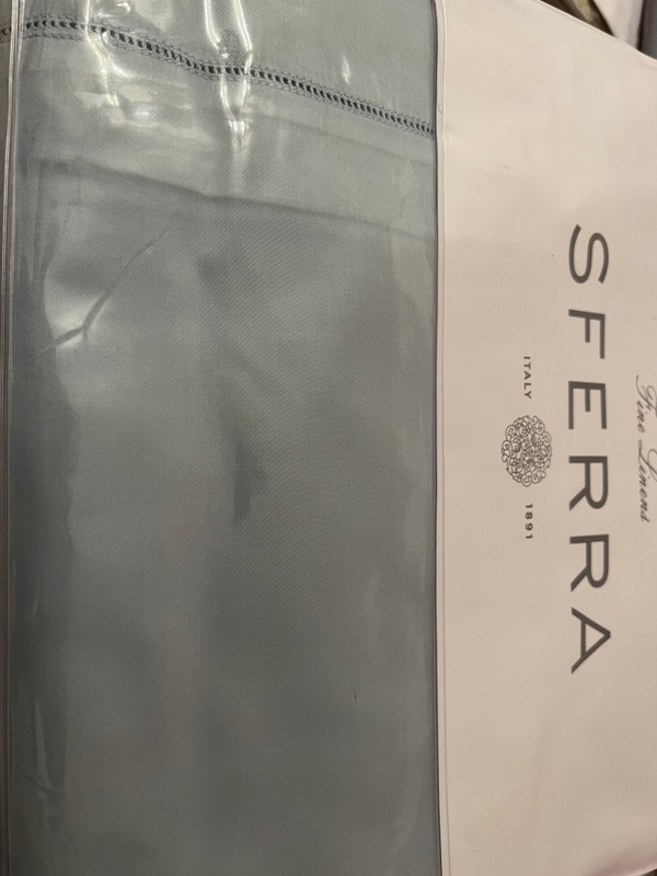 FIONA By SFERRA Full Queen Duvet Cover Set 3PC Poolside Blue New