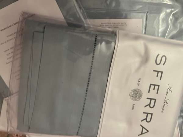 FIONA By SFERRA Full Queen Duvet Cover Set 3PC Poolside Blue New