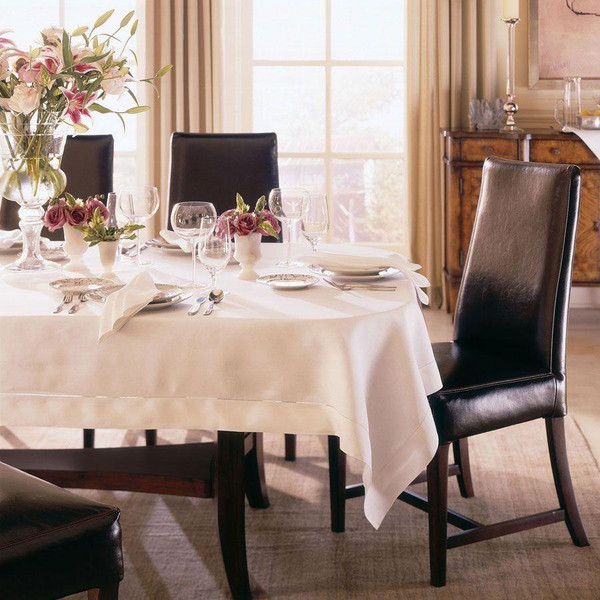 Sferra Classico Linen Tablecloth Oversized White 77"  x  211  "  New