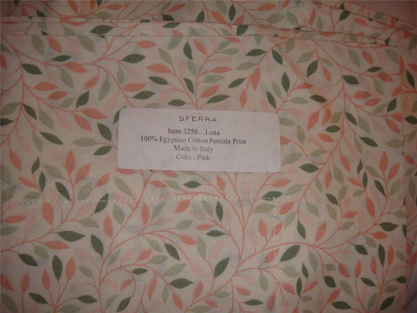Sferra Lena Pink 100% Egyptian Cotton Percale Standard Sham New 