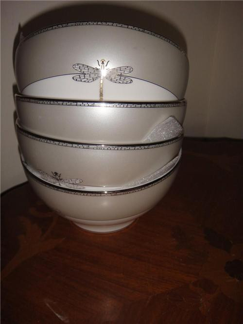 Lenox Kate Spade June Lane Platinum Rice Cereal Bowls Set of 4 New