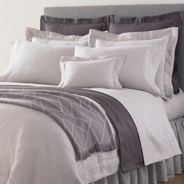 Sferra Classico Vintage Linen Queen Duvet Cover Set Wisteria New