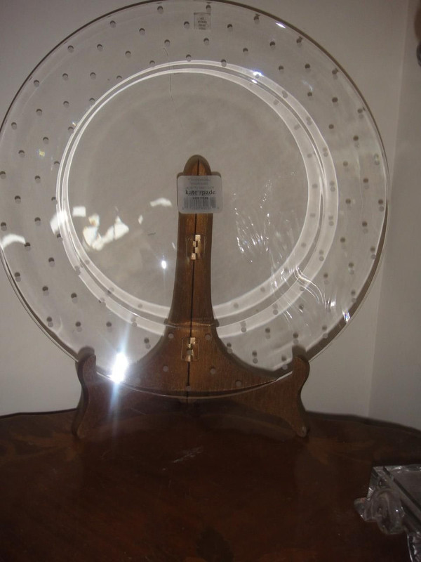 Lenox Kate Spade Larabee Dot Crystal Cake plate New In Box