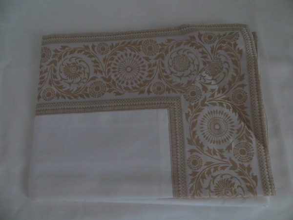 Sferra Lindsay Border King Duvet Cover Set White Mushroom