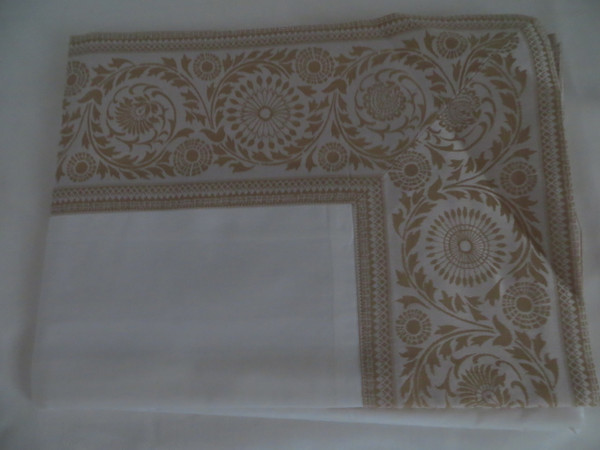 Sferra Lindsay Border King Duvet Cover Set White Mushroom