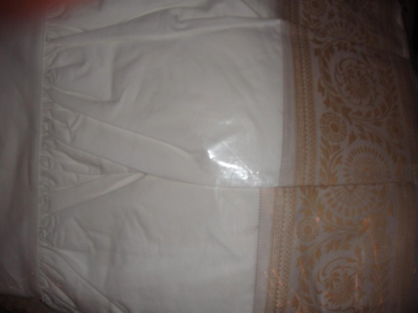 Sferra Lindsay Border King Duvet Cover Set White Mushroom