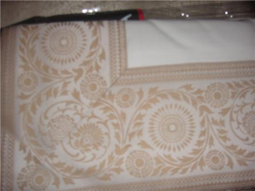 Sferra Lindsay Border King Duvet Cover Set White Mushroom