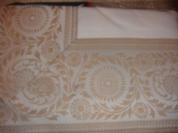 Sferra Lindsay Border King Duvet Cover Set White Mushroom