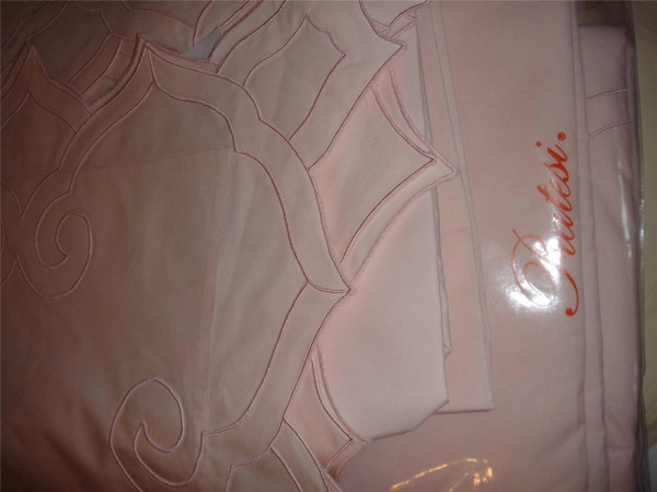 Pratesi Italy Marrakesh II Egyptian Cotton Embroidered King 8P Duvet Pink New