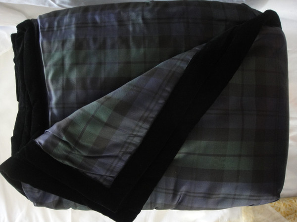 Ralph Lauren Blackwatch 100% Silk  Nightspread & Euro Shams New 