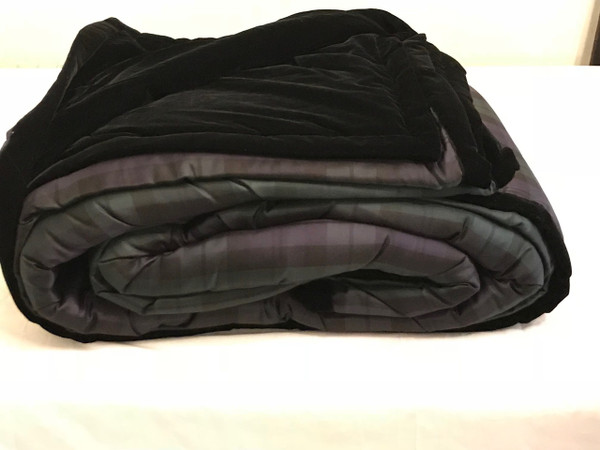 Ralph Lauren Blackwatch 100% Silk  Nightspread & Euro Shams New 