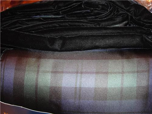 Ralph Lauren Blackwatch 100% Silk  Nightspread & Euro Shams New 