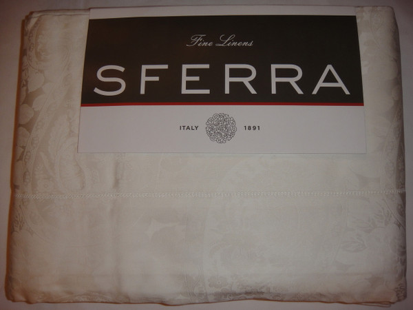 Sferra Josephine Shangai Luxe King 600 TC Sheet Set Ivory New