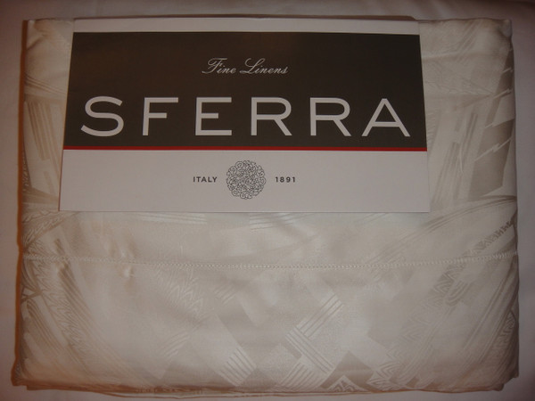 Sferra Josephine Shangai Luxe King 600 TC Sheet Set Ivory New