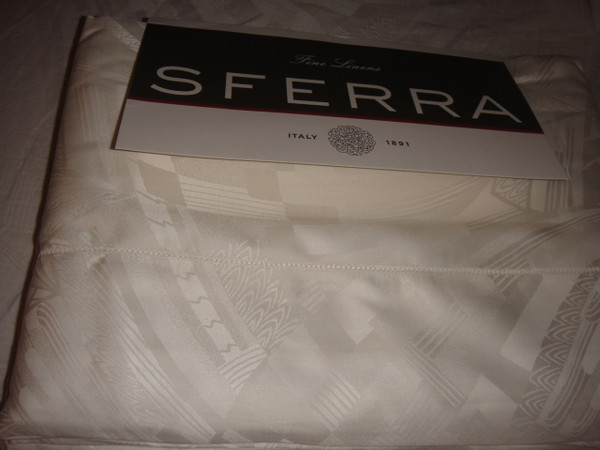 Sferra Josephine Shangai Luxe King 600 TC Sheet Set Ivory New