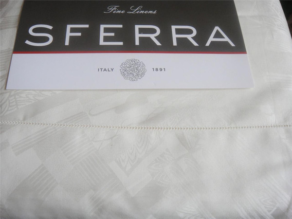 Sferra Josephine Shangai Luxe King 600 TC Sheet Set Ivory New