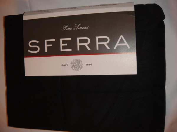 Sferra Lauren Shanghai Luxe  Josephine Egyptian Cotton Black Queen  Sheet Set New 1st