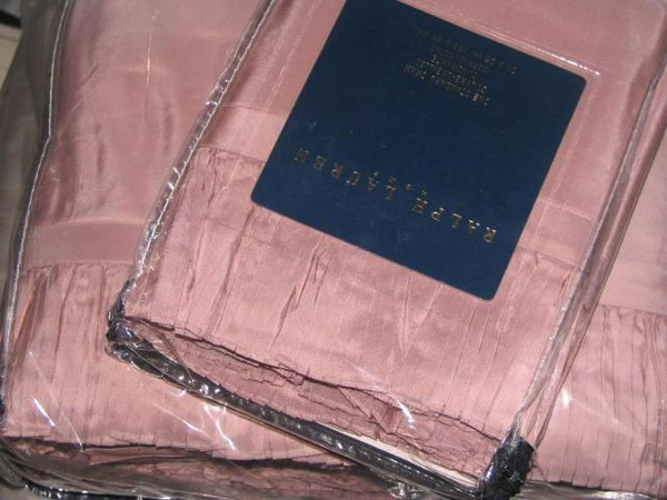  Ralph Lauren Millicent Antique Pink Queen Silk Duvet Cover Set