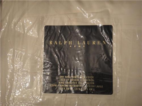 Ralph Lauren Julien Stripe Ivory Queen Duvet cover Set New 